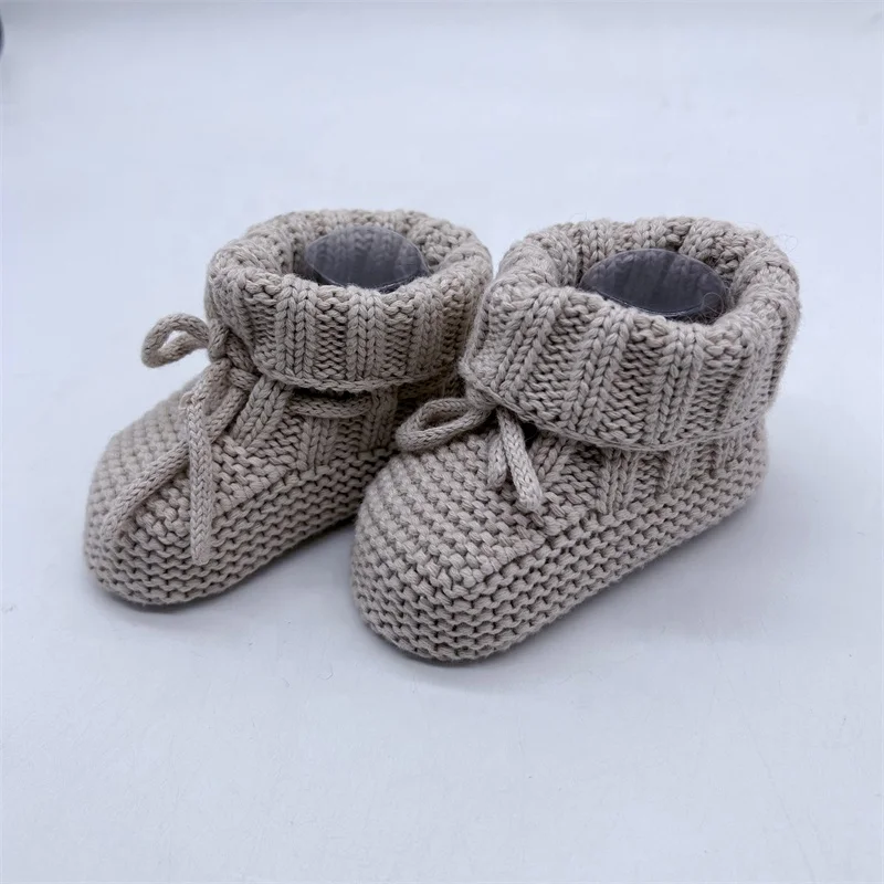 2024 Amigurmi Handmade Knitted Newborn Baby Cotton Step Shoes Crochet Shoe For Baby