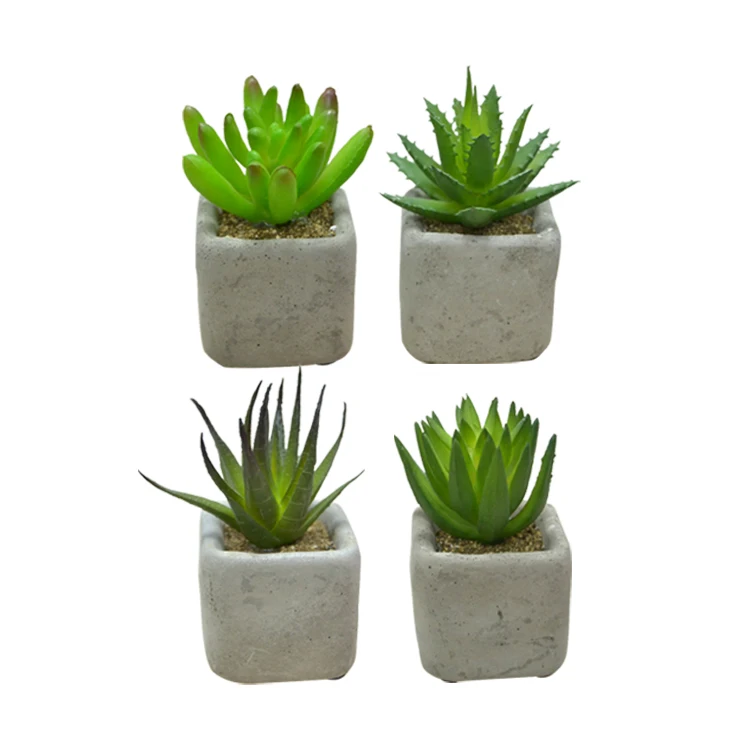 Classic Green Indoor Decoration Small Potted Artificial Succulent Plants Custom