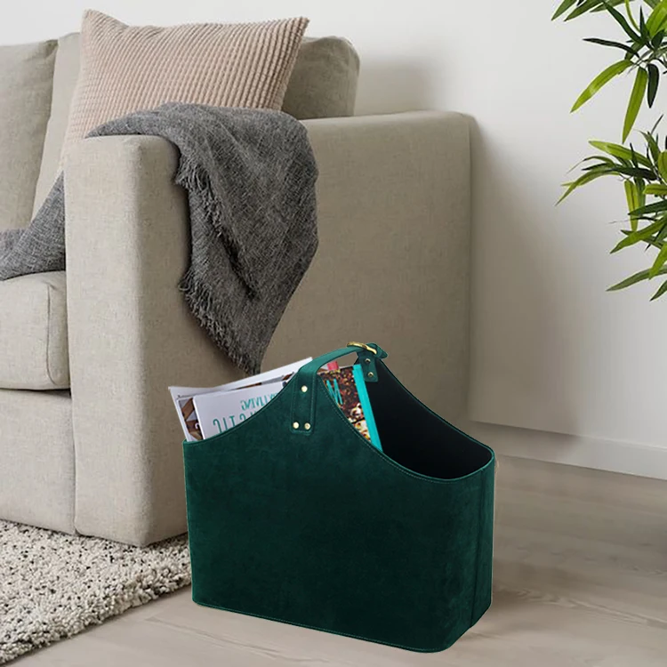 Set of 2 Holiday Presents Storage Basket Wine Flowers Fruits Magazine Holder Velvet/Fabric Gift Basket