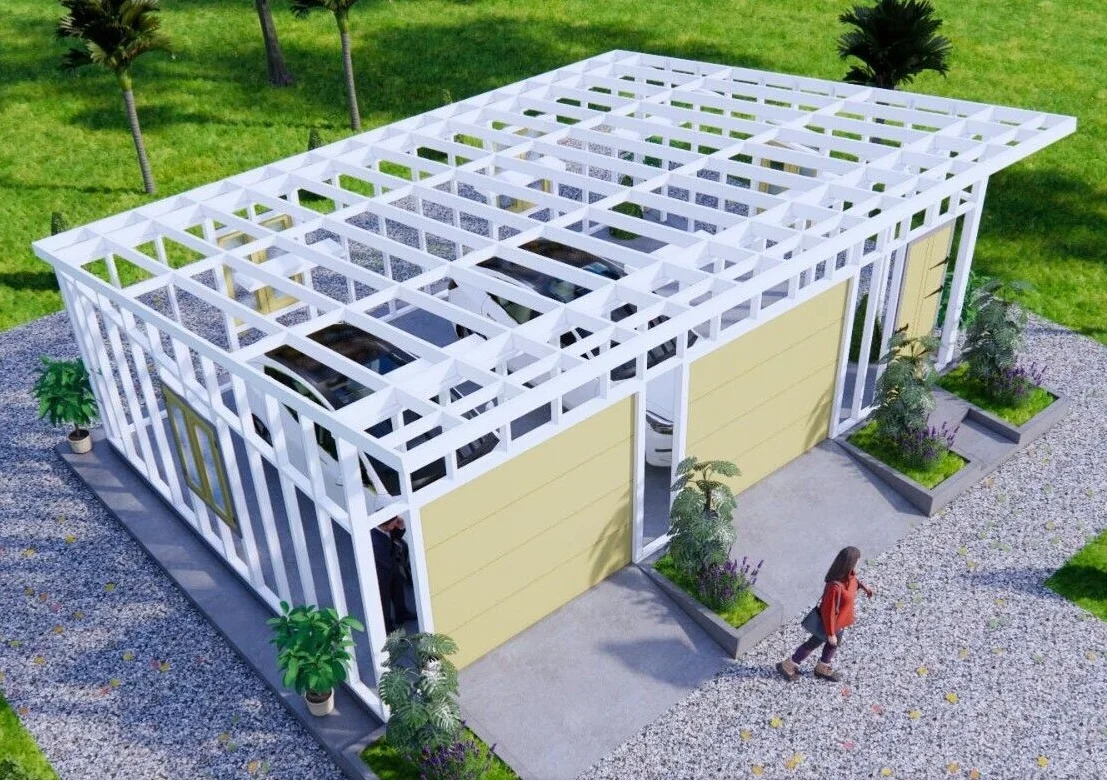 prefab garage shed plan 9m X 6m 2 car shed