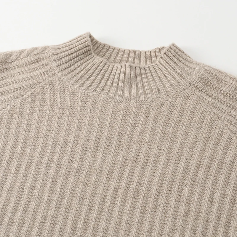 Wholesale Inner Mongolia Cashmere Knitwear Custom Rib Knitting Pure Cashmere Sweater Women