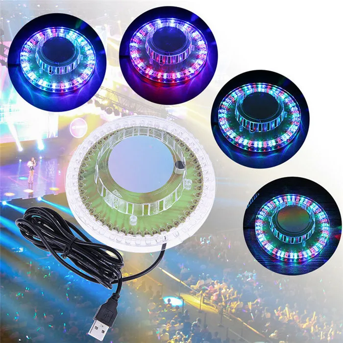 Sound Actitvated Magic LED wheel Light RGB LED Party Bar Wedding stage light USB Powered 48 Leds Disco DJ Lamp
