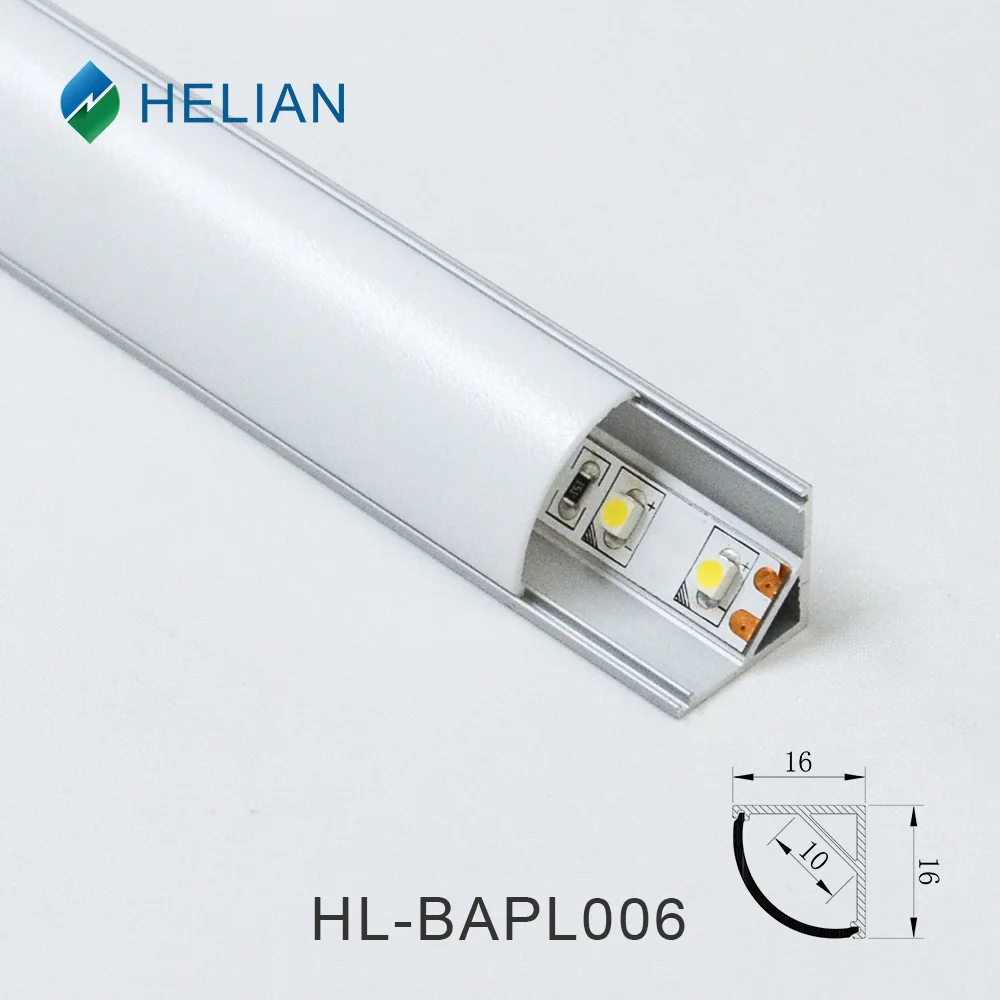 LED Corner Aluminum Profile for LED Strip Light with PC and PMMA Diffuser Industrial Aluminum Extrusion Profile