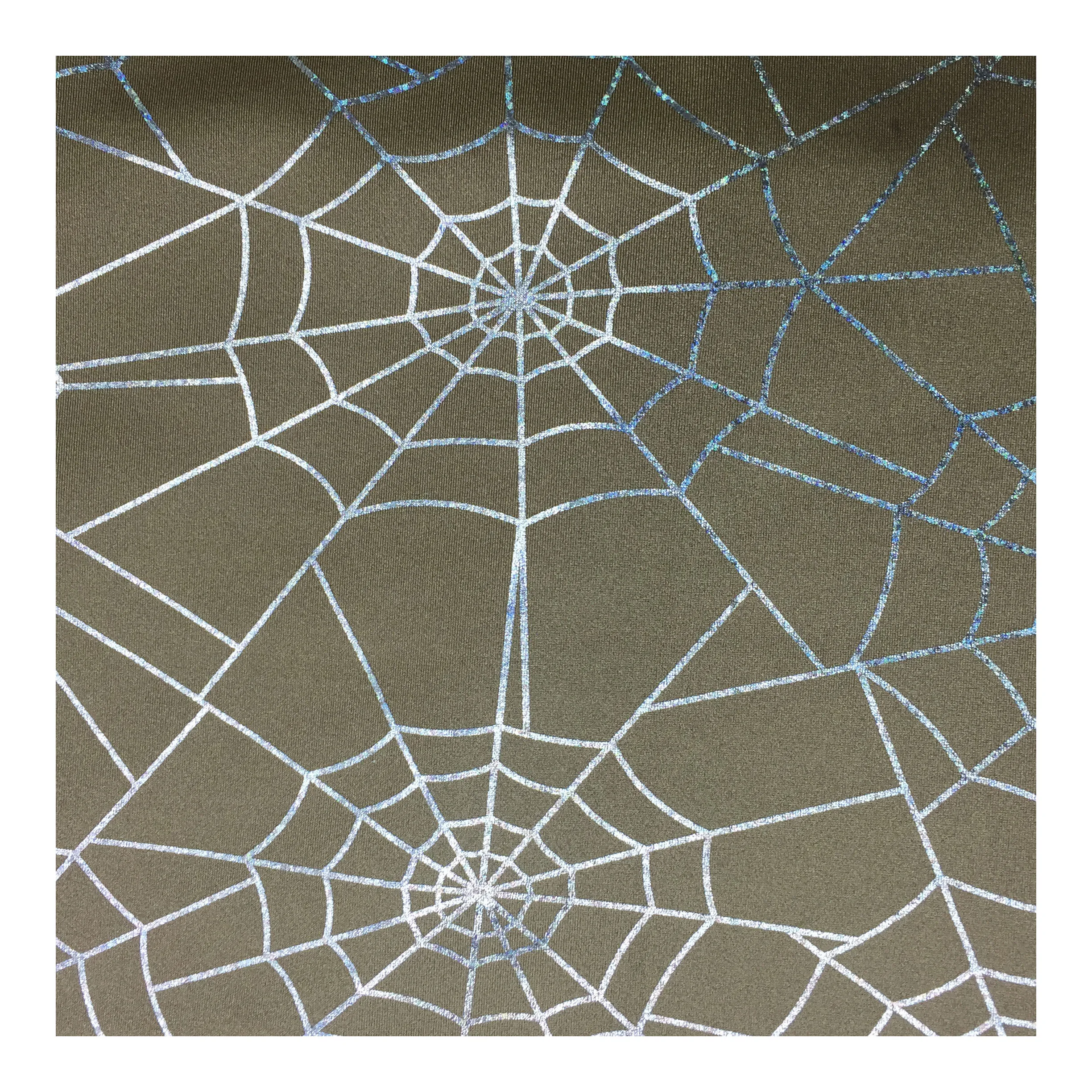 Горячая Распродажа, изготовленная на заказ Серебряная штампованная фольга, Бронзирующая полиэфирная ткань спандекс для продажи