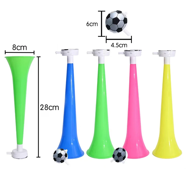 Big Straight Section One Horn With Football Logo Plastic Funny Horn Whistle Toys For Children