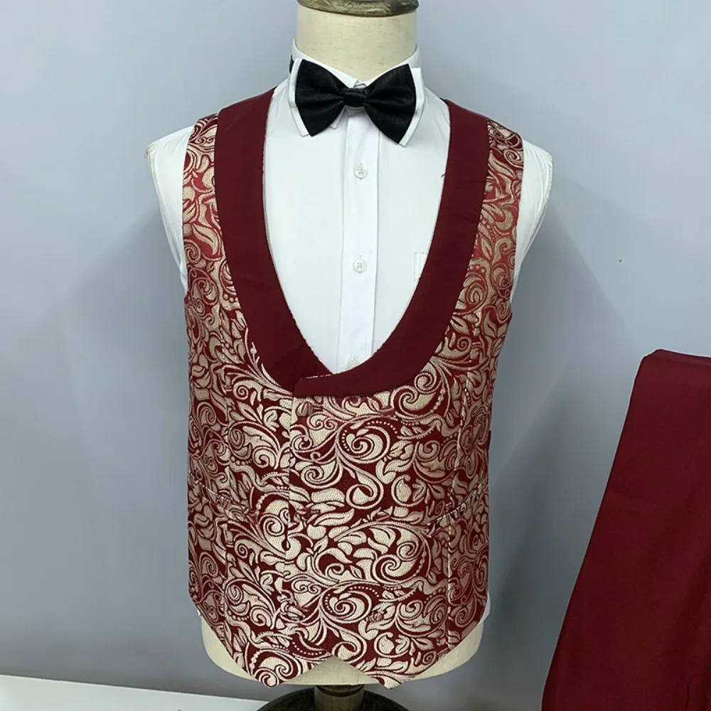 fashion jacquard fabric men wedding commercial casual suit set 3 piece suits set for men mens business suits set luxury