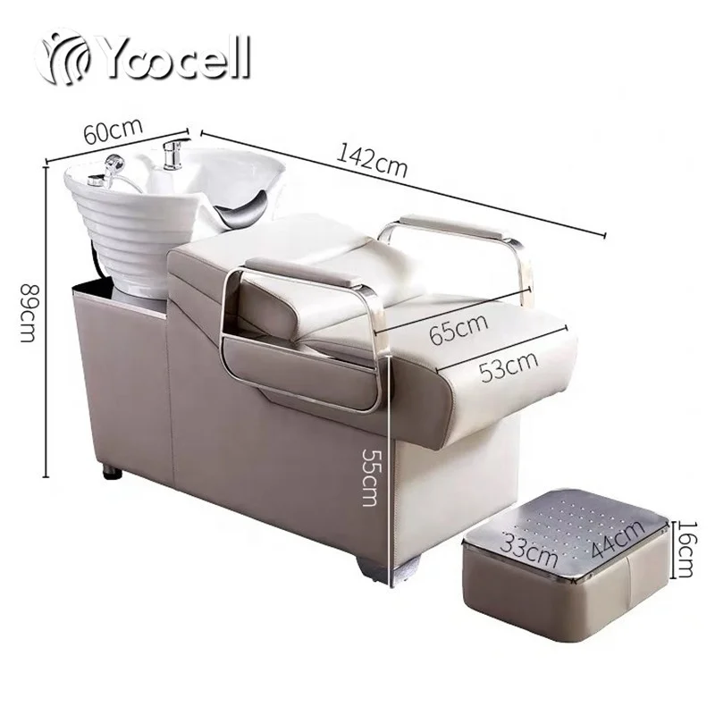 Yoocell hairdressing wash chair shampoo bowl sink modern backwashing shampoo bed for salon beauty