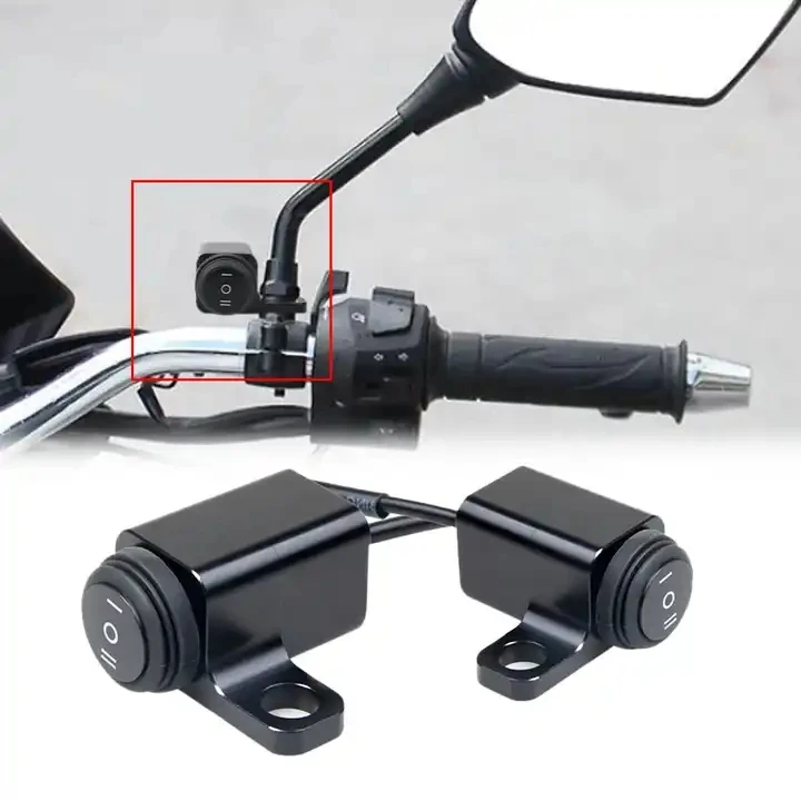 Motorcycle Aluminum Alloy  Headlight Switch Three-position Waterproof 12V Fog Spotlight Mirror Mount Switches