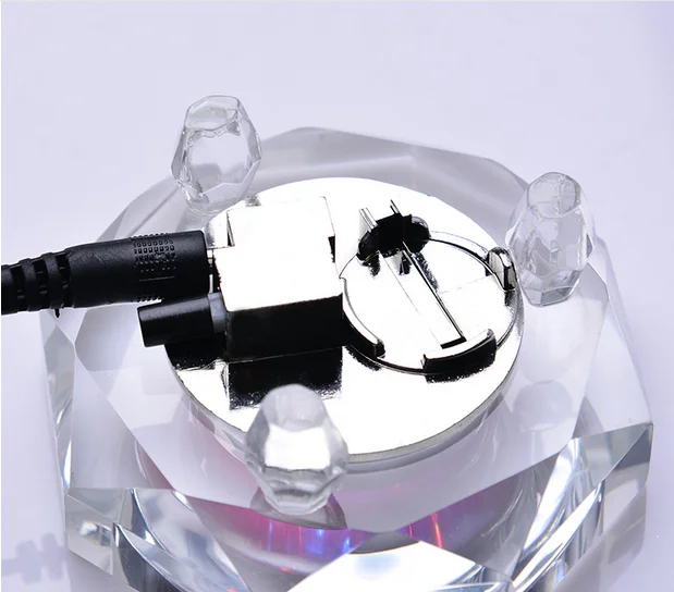 Polished round Clear Crystal LED Light Base Display Nautical Style Glass Craft for Decorative Iceberg UV Laser Printing Gift