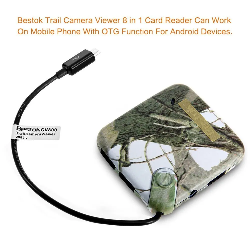 Bestok SD Card Reader USB C Card Reader 3 In 1 USB 2.0 TF/Mic SD Smart Memory Card Adapter for Android Devices with OTG Function