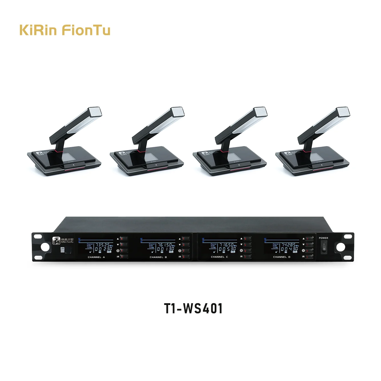 Multifunctional professional wired conference microphone audio conference system wireless square pole set