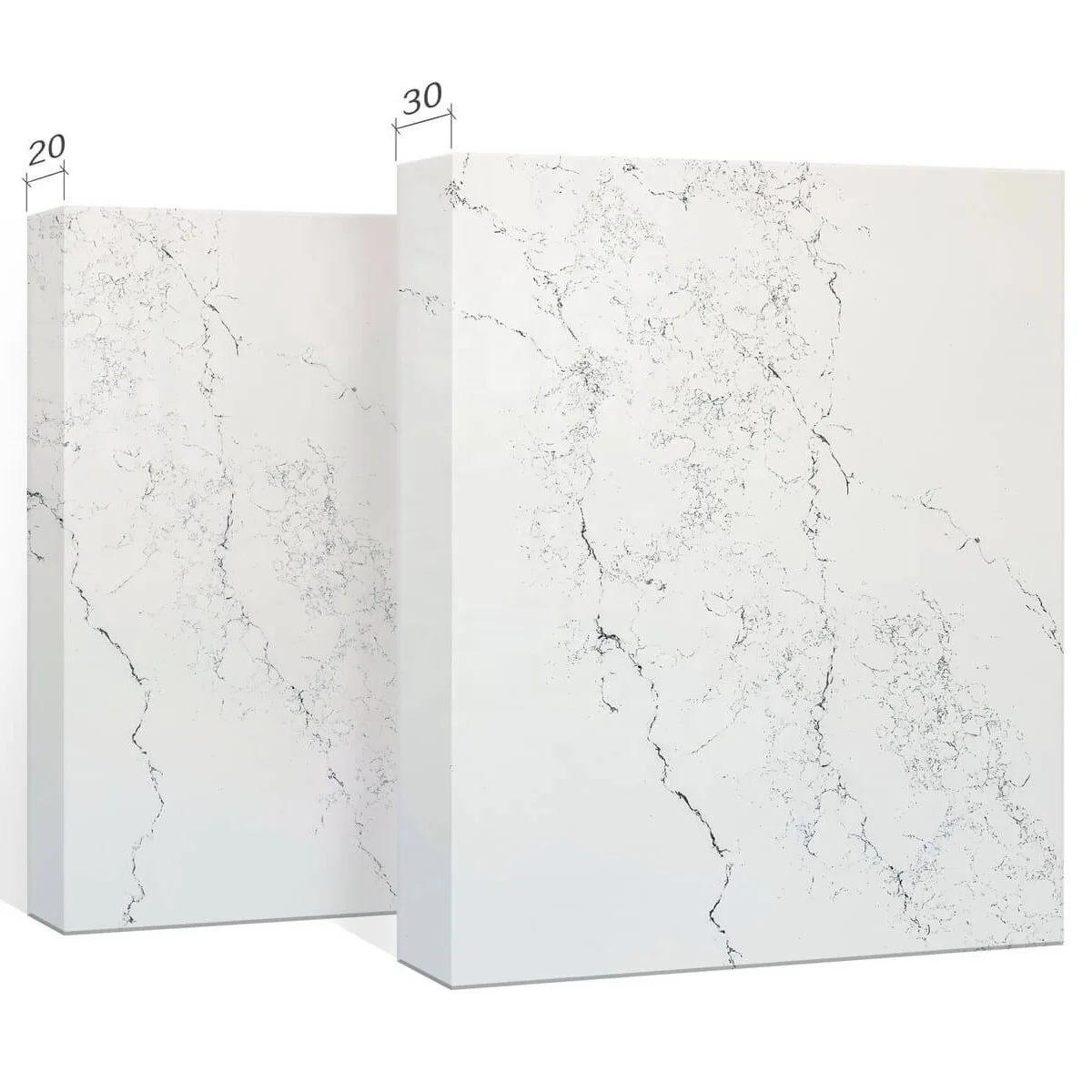 Artificial Stone Slabs Quartz Stone Slab Calacatta Marble With Grey Veins For Kitchen Countertops