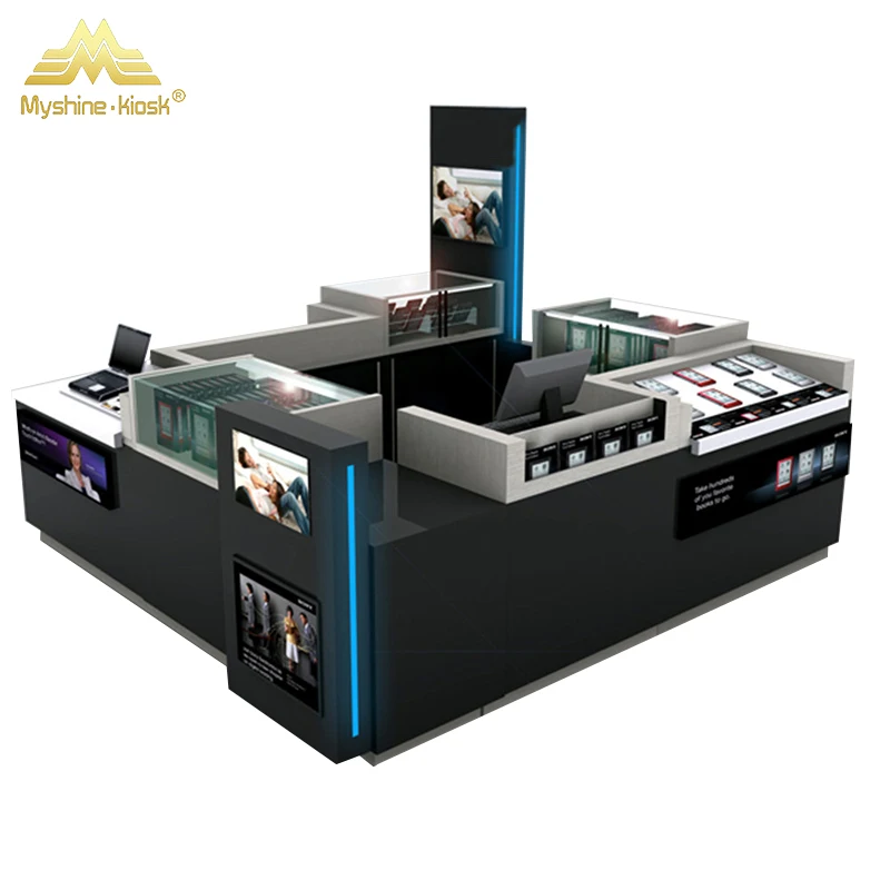Phone accessories kiosk for sale mall mobile cell phone charging/repair/cases/booth kiosk