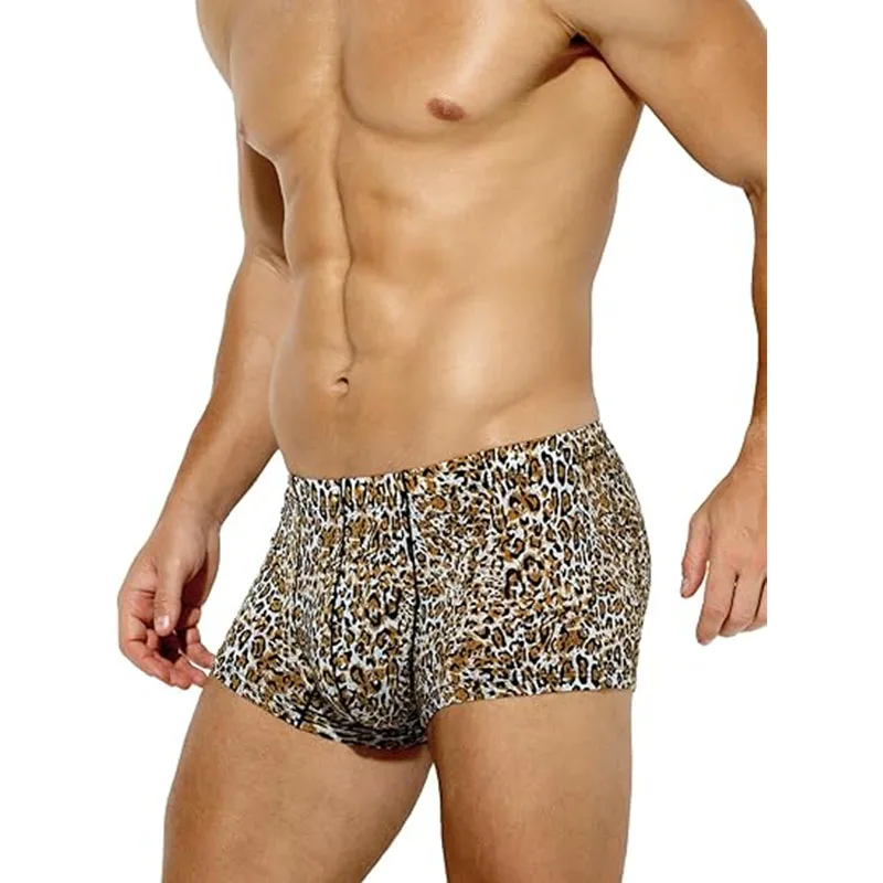 Super September MianDi Custom 100% Cotton Sexy Leopard Panties for Men Custom Underwear Men Boxers Briefs Shorts for Men