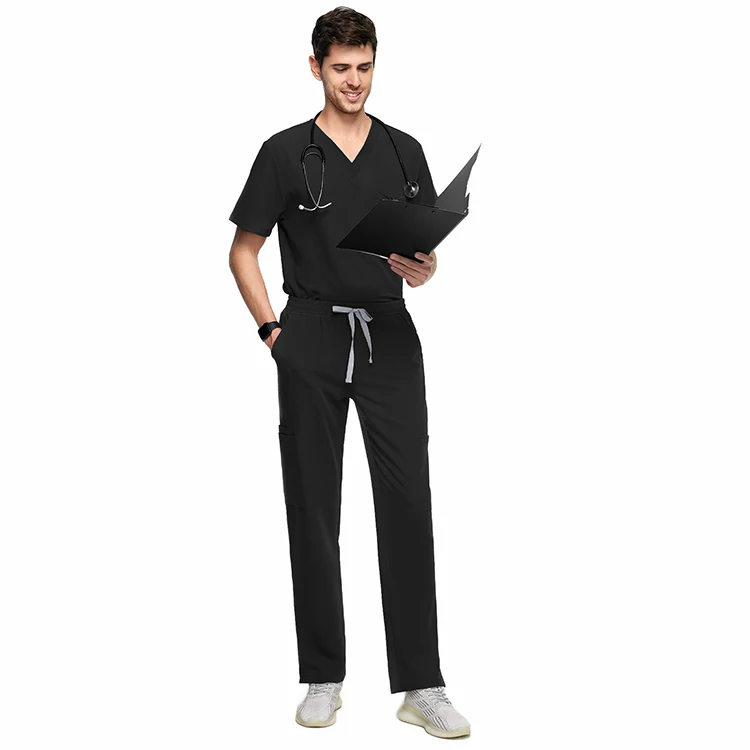 UK Warehouse Fast Shipping custom 9 pocket Medical Scrubs hospital doctor men scrub nurse uniform