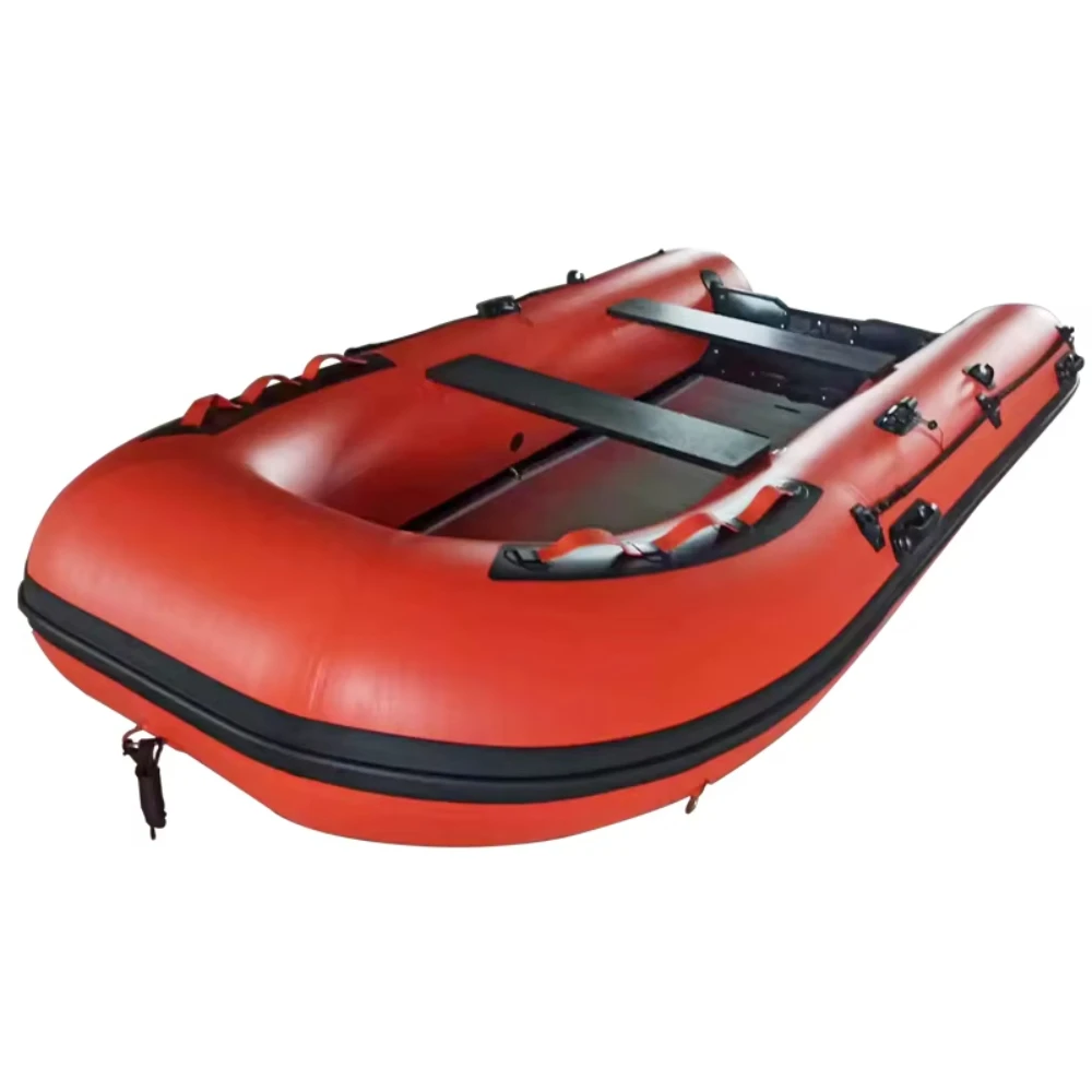 2024 China Factory High Quality CE Certified 1.2mm PVC Aluminum Floor Kayak Cheap Speed Rowing Folding Boat Inflatable Dinghy