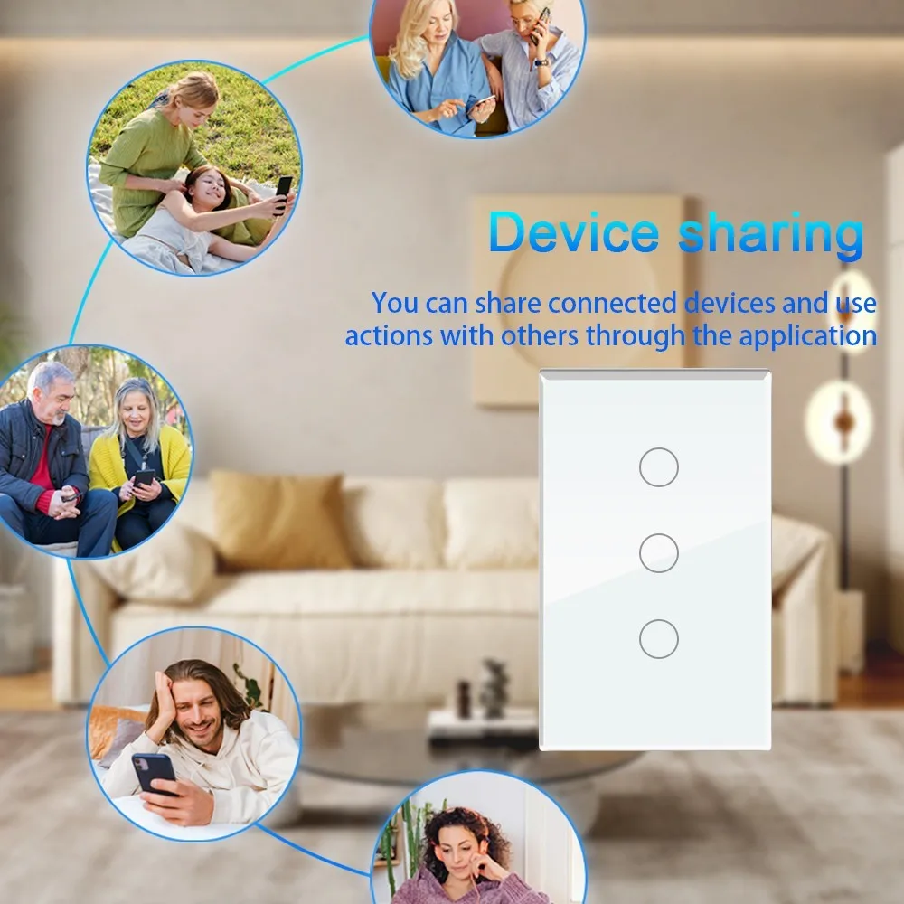 Оптовая продажа 4 световых пути смарт-Tuya Wifi 15a для дома нас Zigbee универсальные бытовые сенсорные дистанционные Стандартные настенные переключатели
