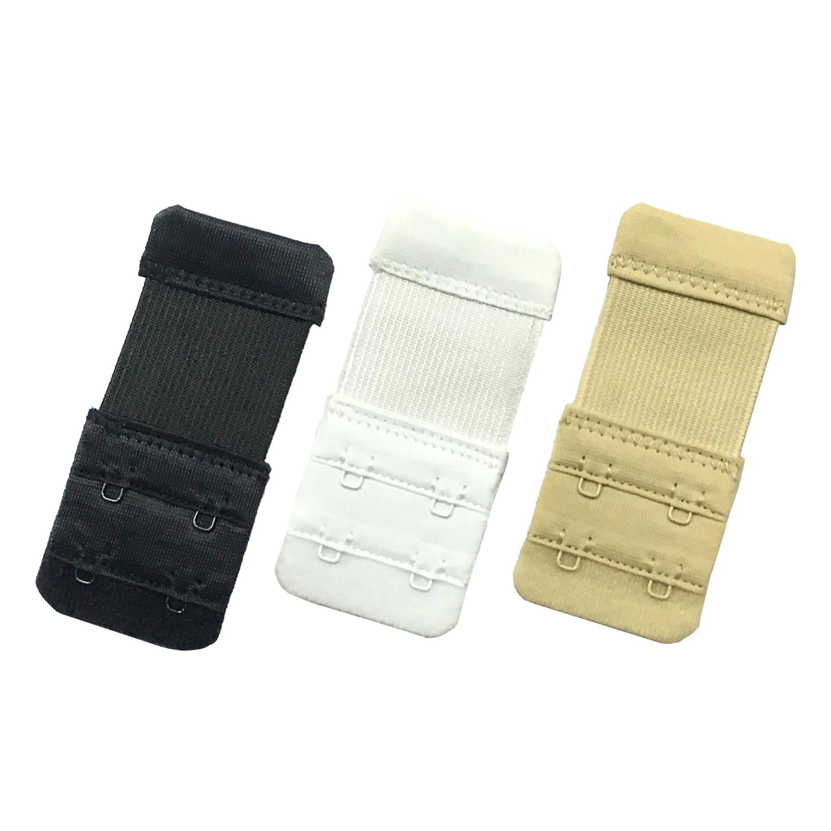 Manufacturer supply Low Price Underwear Accessories Bra Hook And Eye Tape Elastic Extender 2 rows 2 hook