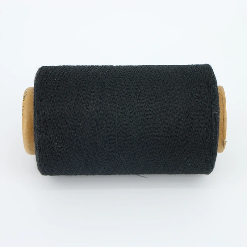 hot sale cheapest regenerated polyester yarn ne 12/1 black for knitting