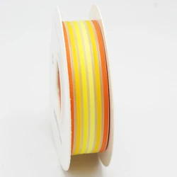 Цветная Полиэстеровая розовая и Радужная полосатая органза 1/25 мм, подарочная лента для упаковки, подарок, банты, декоративная подарочная лента