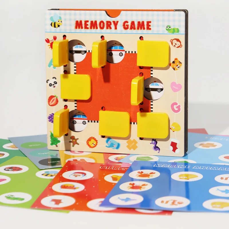 Wooden Parentchild Memory Matching Game Jigsaw Puzzle Toy Montessori Educational Logic Thinking Memory Chess Toys For Kids boys