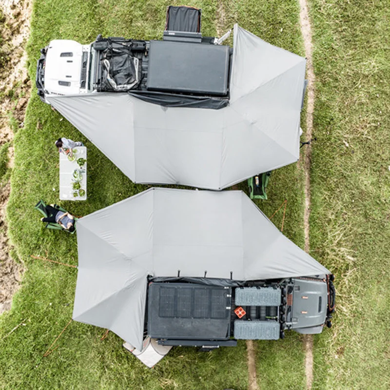 Outdoor Sun Rain Canopy Tent for Car Side Awning Rainproof Aluminum Frame Free Standing Automatic