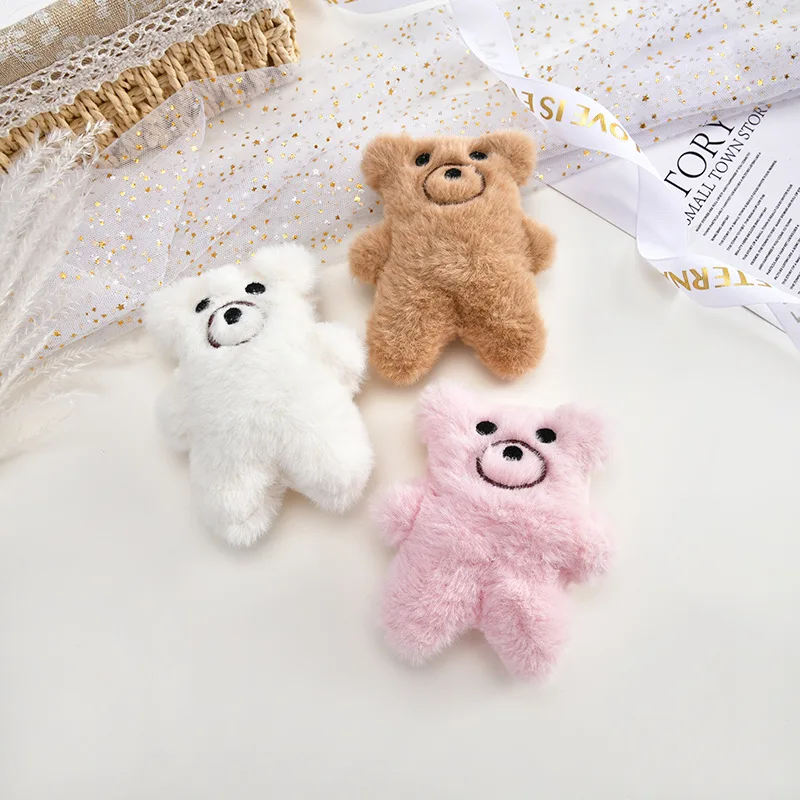 Customized color cotton knitted bear doll DIY clothing key chain pendant accessories plush brooch spot.