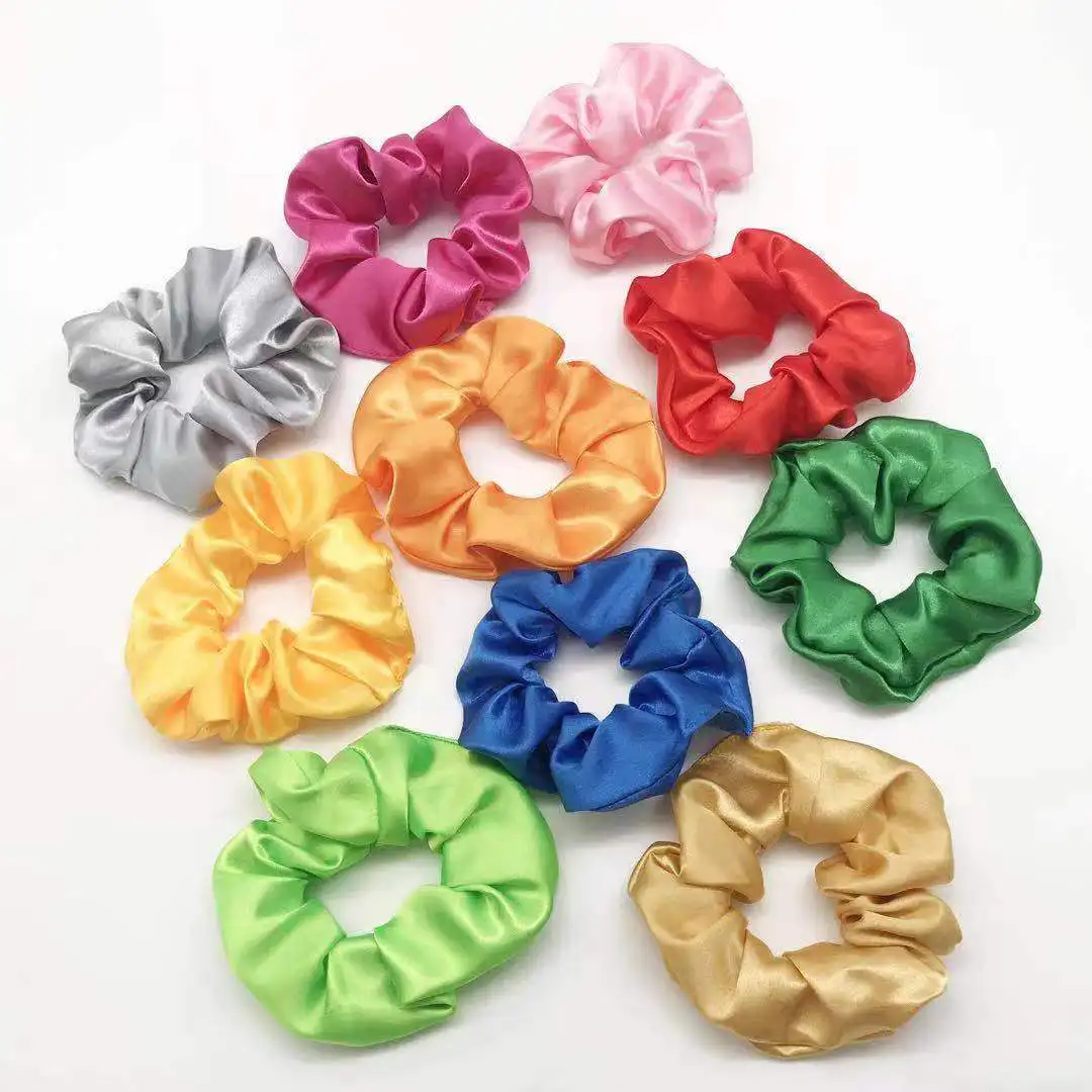 silk scrunchies Luxury elastic band Satin Hair Scrunchy For Women Girls