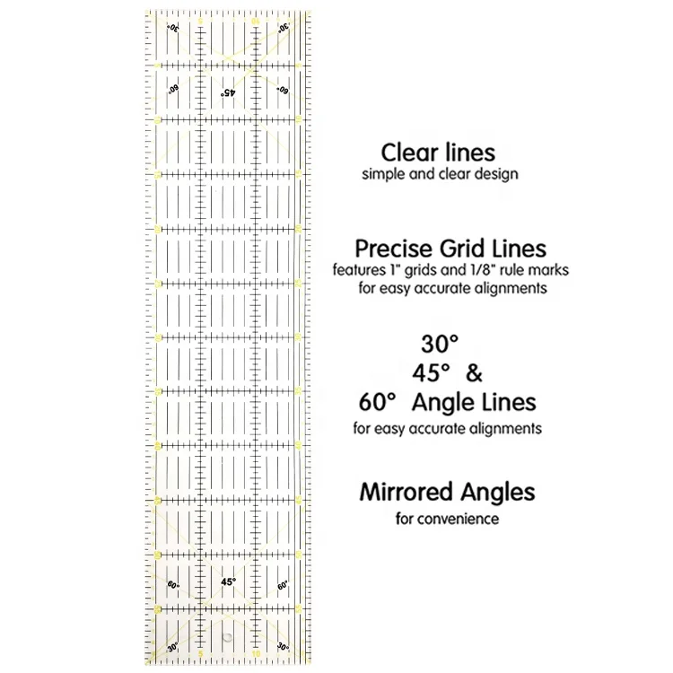 15*60 cm Non Slip Custom Acrylic Ruler for Sewing