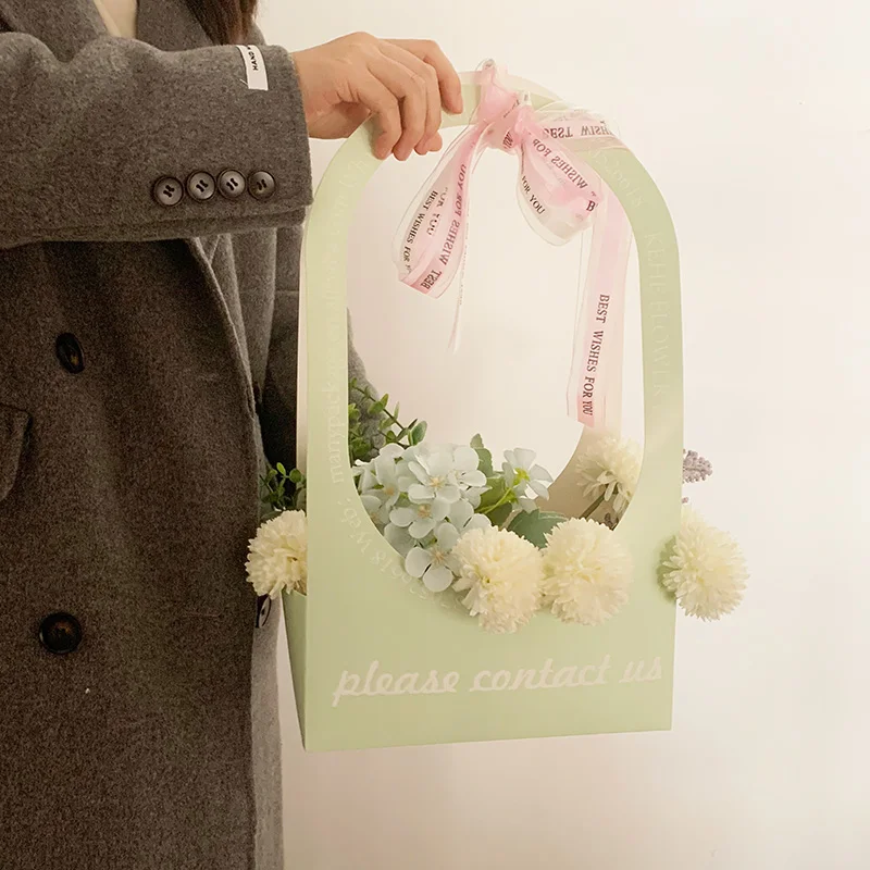 manufacturer custom DIY Bouquet Flowers Baskets box flower shipping box for gifts flower store