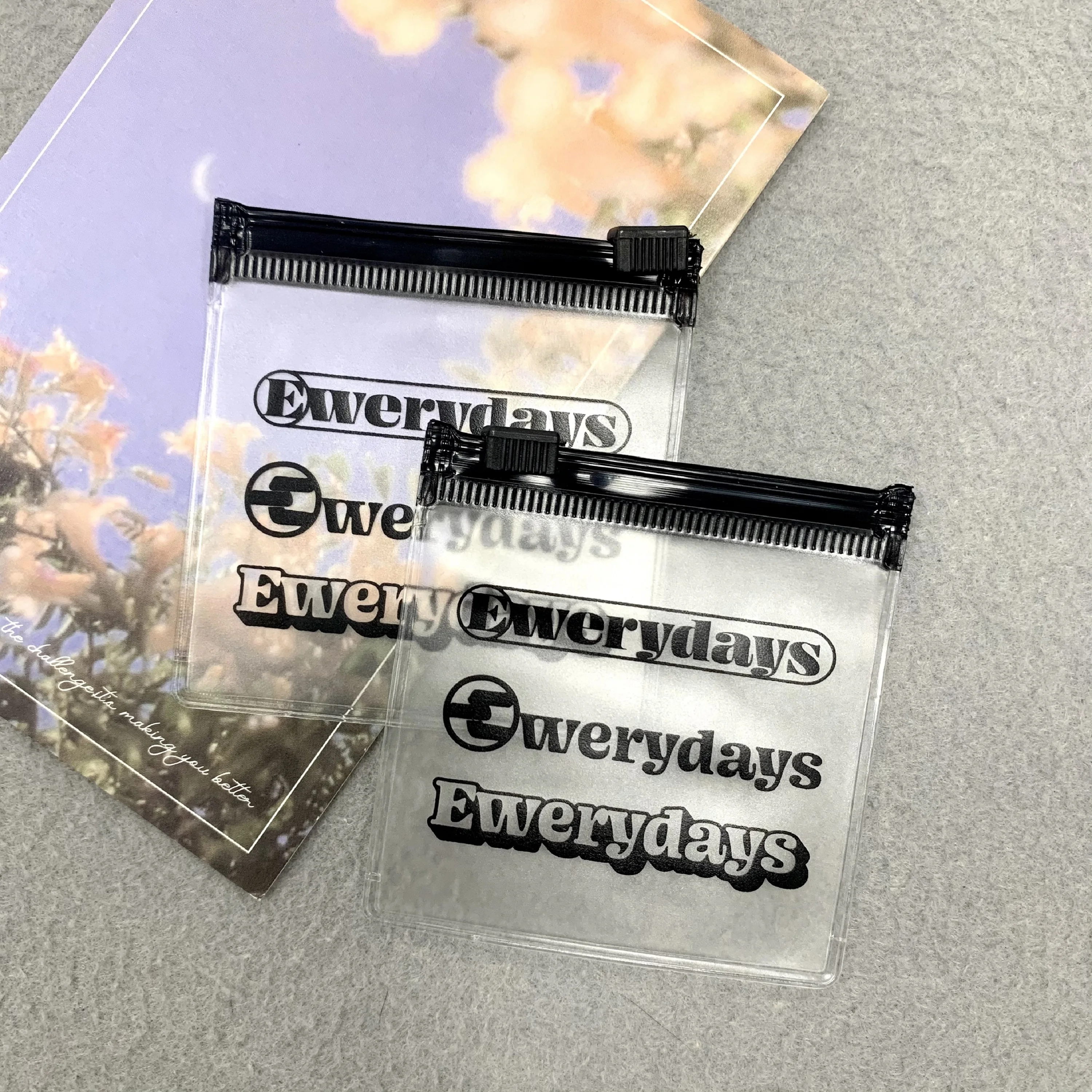 Custom Logo Plastic Bag With Logo Clear Frosted Zipper Jewelry Pocket Bags Small Packaging Bags For Jewelry