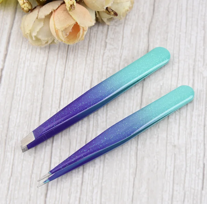 Glue dropping gradient glittering powder striplash tweezers tweezers eyebrow trimming beauty makeup tool set