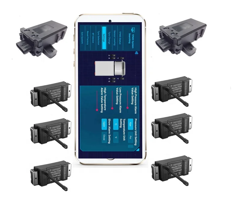 22 wheel Smart Android phone internaltruck bus tpms wireless tire pressure monitoring system