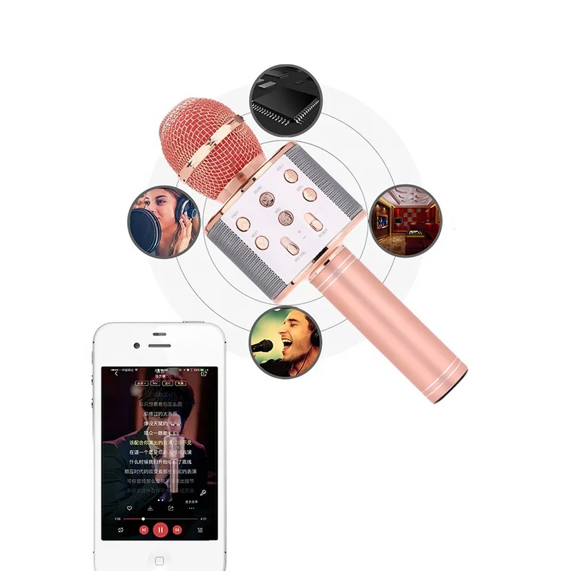 2020 Hot selling Mini Portable BT Karaoke Wireless Microphone With Speaker