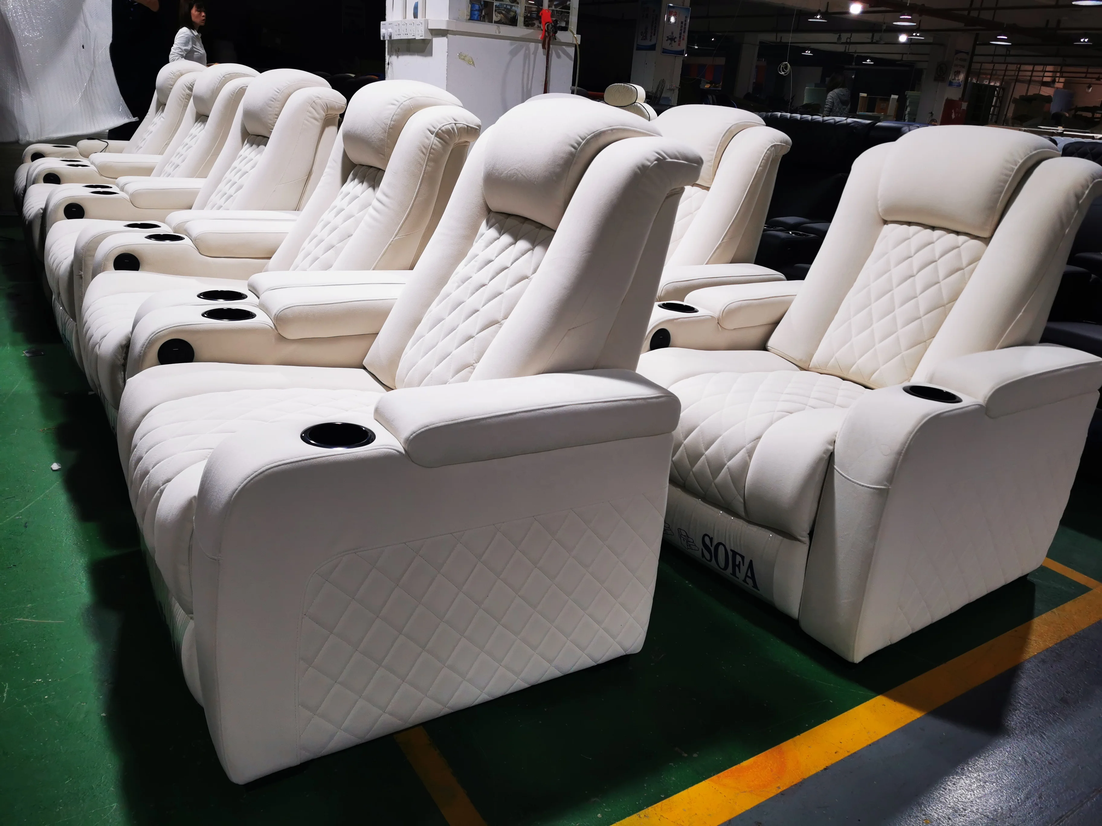 Full microfiber fabric modern design home use electric recliner single chair luxury living room velvet fabric automatic sofa