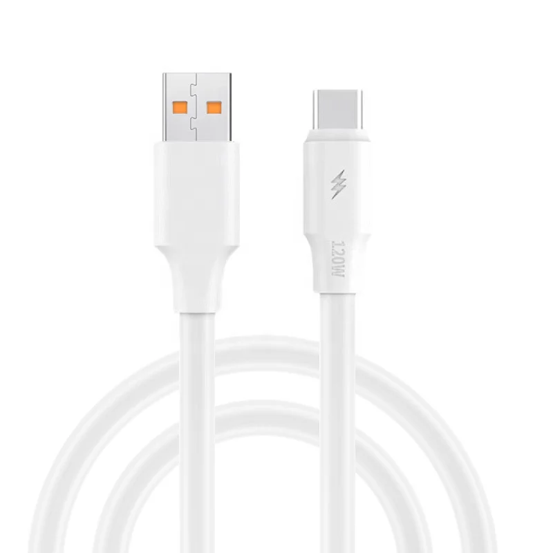 Wholesale 6A Fast Charger Cables 120W 1M White USB Type C Micro 8PIN Fast Charging Cables For Cell Phones