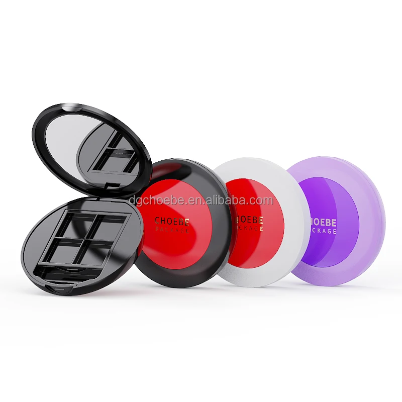 Choebe new design 4 neg Luxury eye shadow palette packaging compact case with mirror