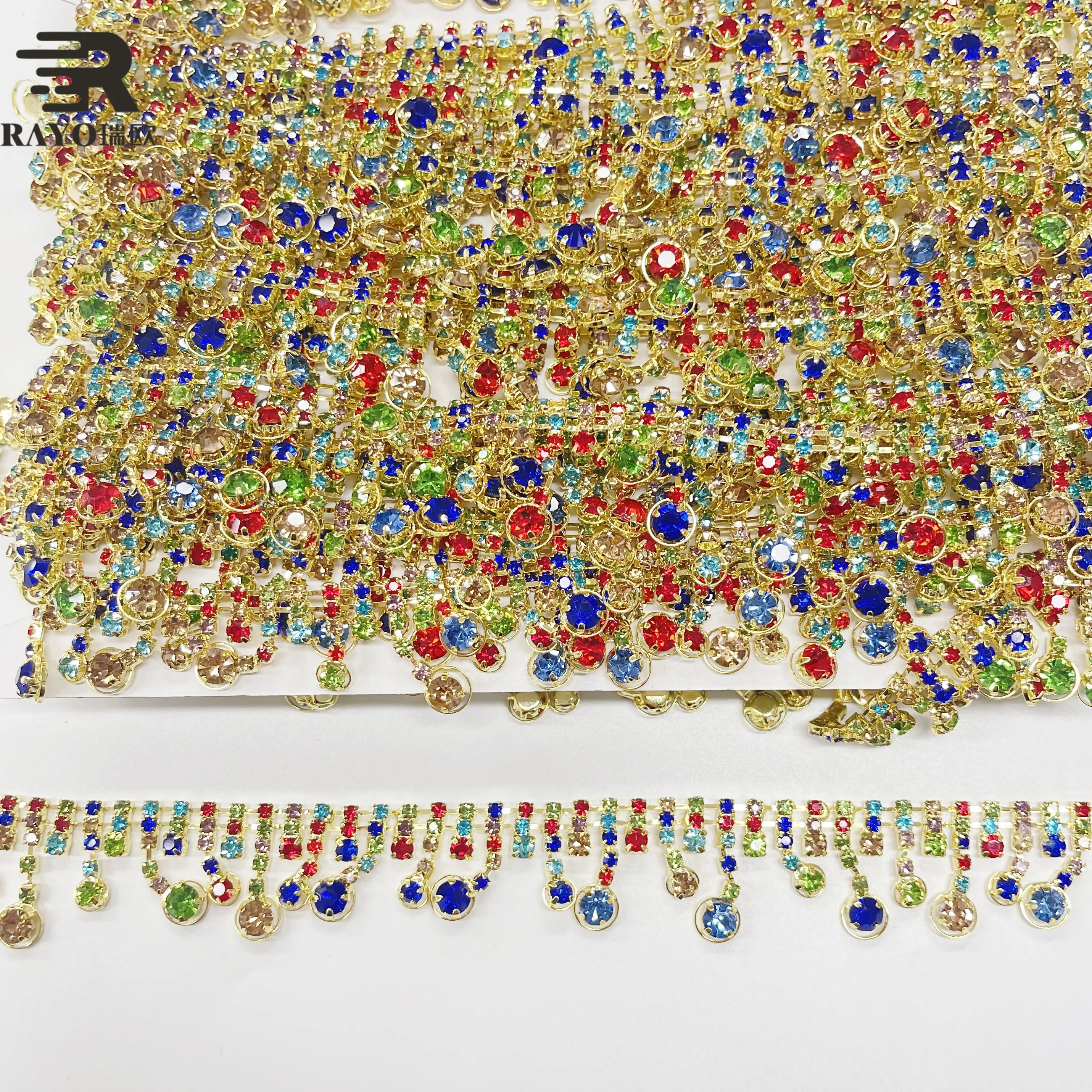 DIY Fashion 10-Yard Strass Trimming with over 100 Designs for Garment Decoration Bags and Necklace Earning Rhinestone Trim