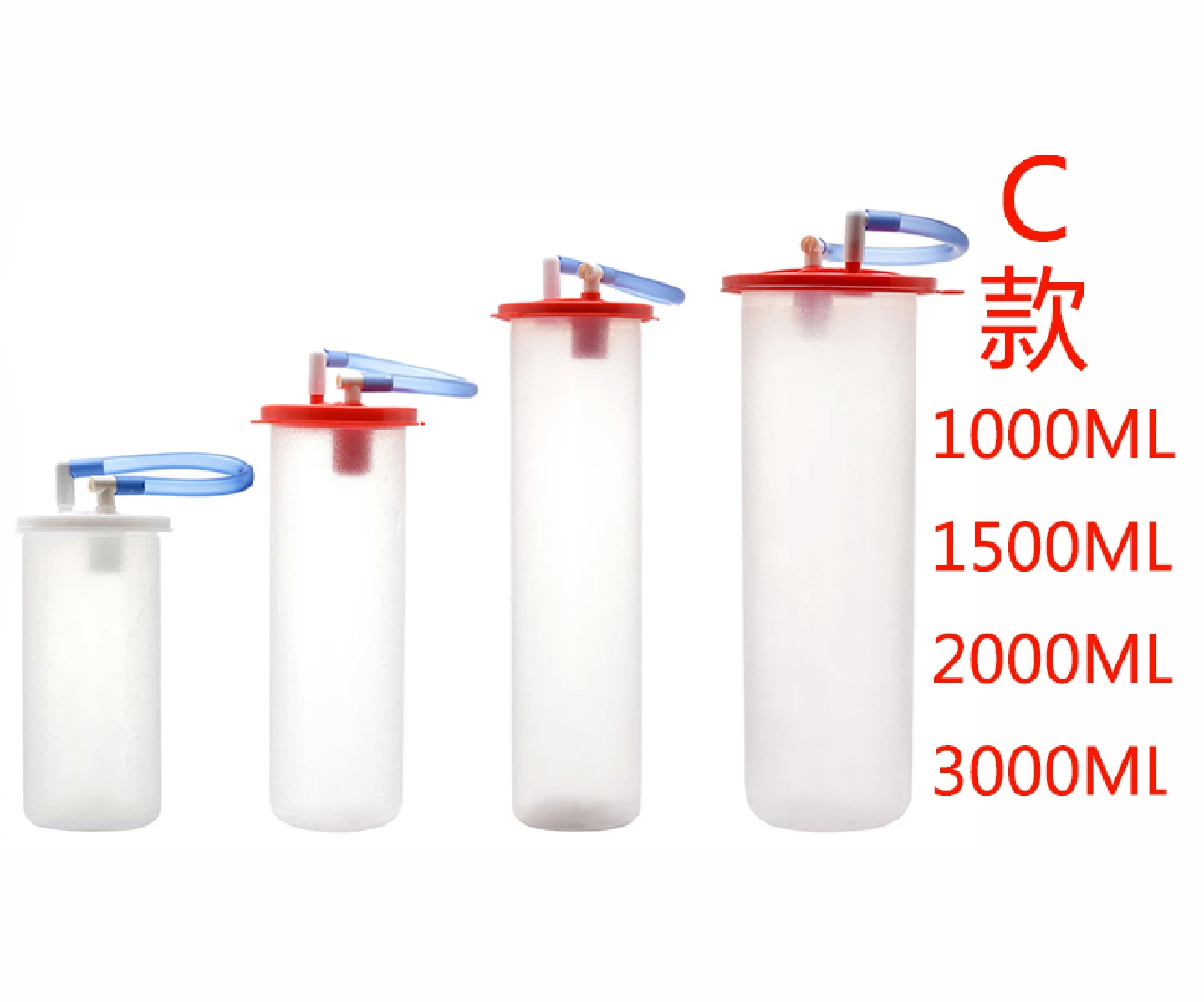 Green 1L 2L Pe Disposable Medical Use Suction Canister and Liners Bag With Safety Valve Filter