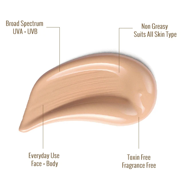 Physical UVA UVB Protection Hyaluronic Acid Moisture Niacinamide Face Sunscreen Foundation Tinted Sunscreen Spf 50