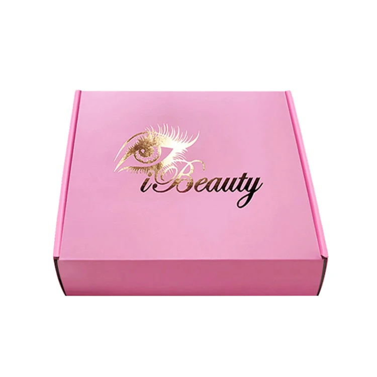 Custom Printed Personalised Ecommerce Corrugated Paper Boxes Pink Shipping Mailer Packaging Box With Logo