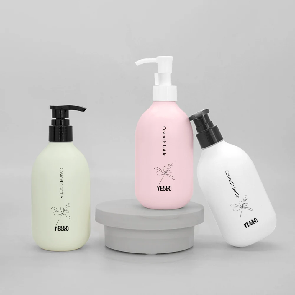 Wholesale Empty Round Matte Pe Plastic Bottles Dispenser For Shampoo And Body Wash With Pump