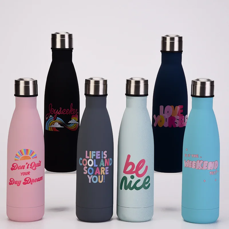 2023 New Arrival Cola Shaped Outdoor Bike Sports Double Wall Stainless Steel Kids Water Bottles