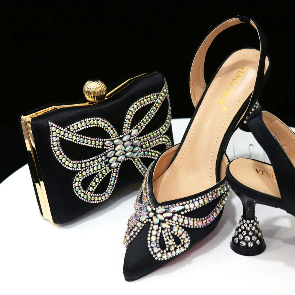 Wholesale  New Design African Nigerian Party Women Match Shoes And Bag Set For Wedding