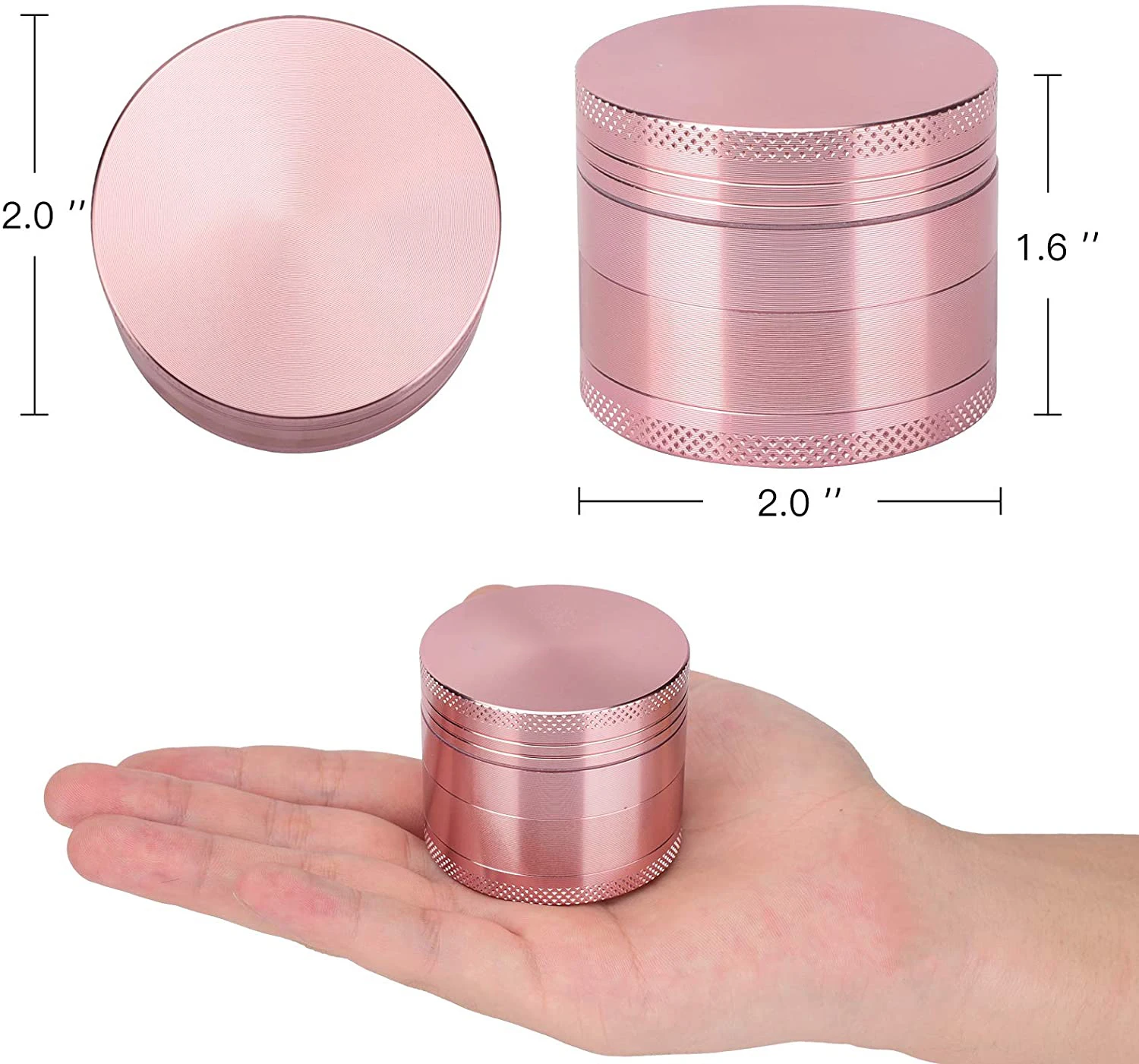 DEBANG herb grinder 40mm 50mm 55mm 63mm 75mm 100mm Custom Logo 4 layers tobacco herb grinder