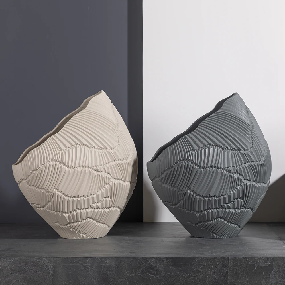 Merlin Living Colorful porcelain flower vase decorative table home wide mouth ceramic vase design for vases decor