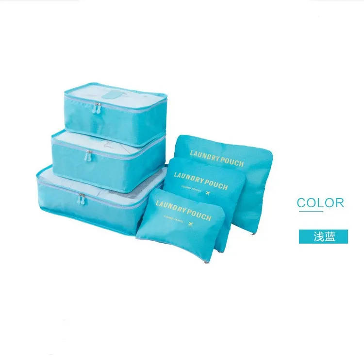6PCS/Set Storage Bag High Quality Oxford Cloth Ms Travel Mesh Bag In Bag Luggage Organizer Packing Cube Organiser for Clothing