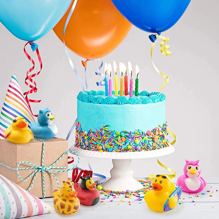 Promotional Custom Plastic Toy Animal Weighted Floating Race Assorted Bath Toy Rubber Ducky Bulk Bathtub Squeaky Bath Duck