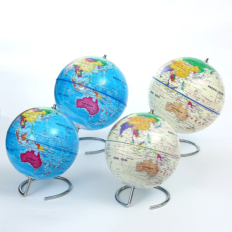 BSCI Factory Diameter 20cm World globe Bracket Metal Antique Modern Decorative Desktop globe