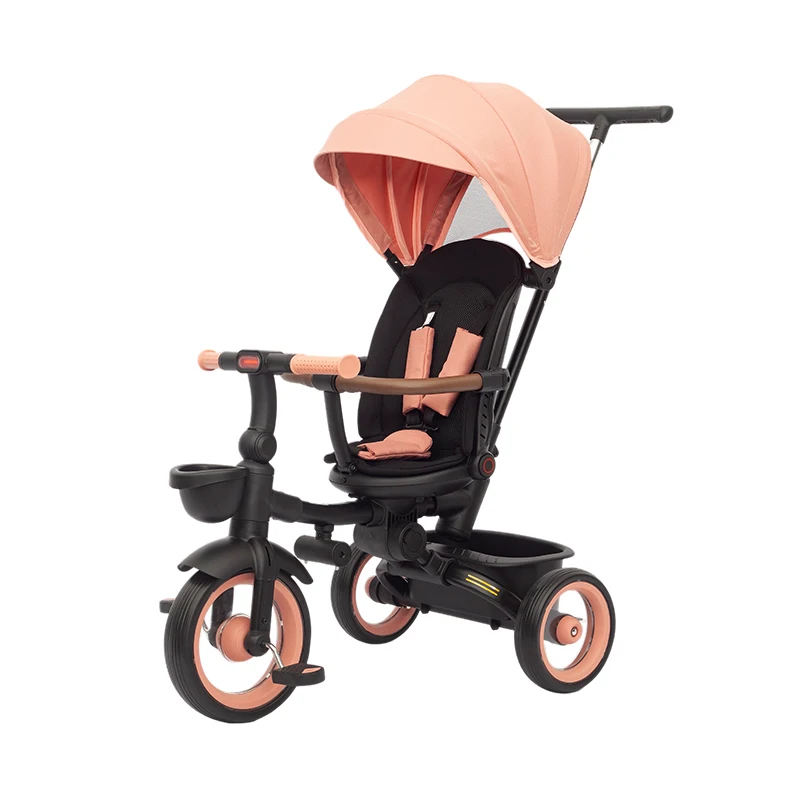 Multi-functional Folding 4 in 1 Baby Tricycle Can Be Rotated and Lie Down For 2 to 4 Years Old Stroller Tricycles For Children